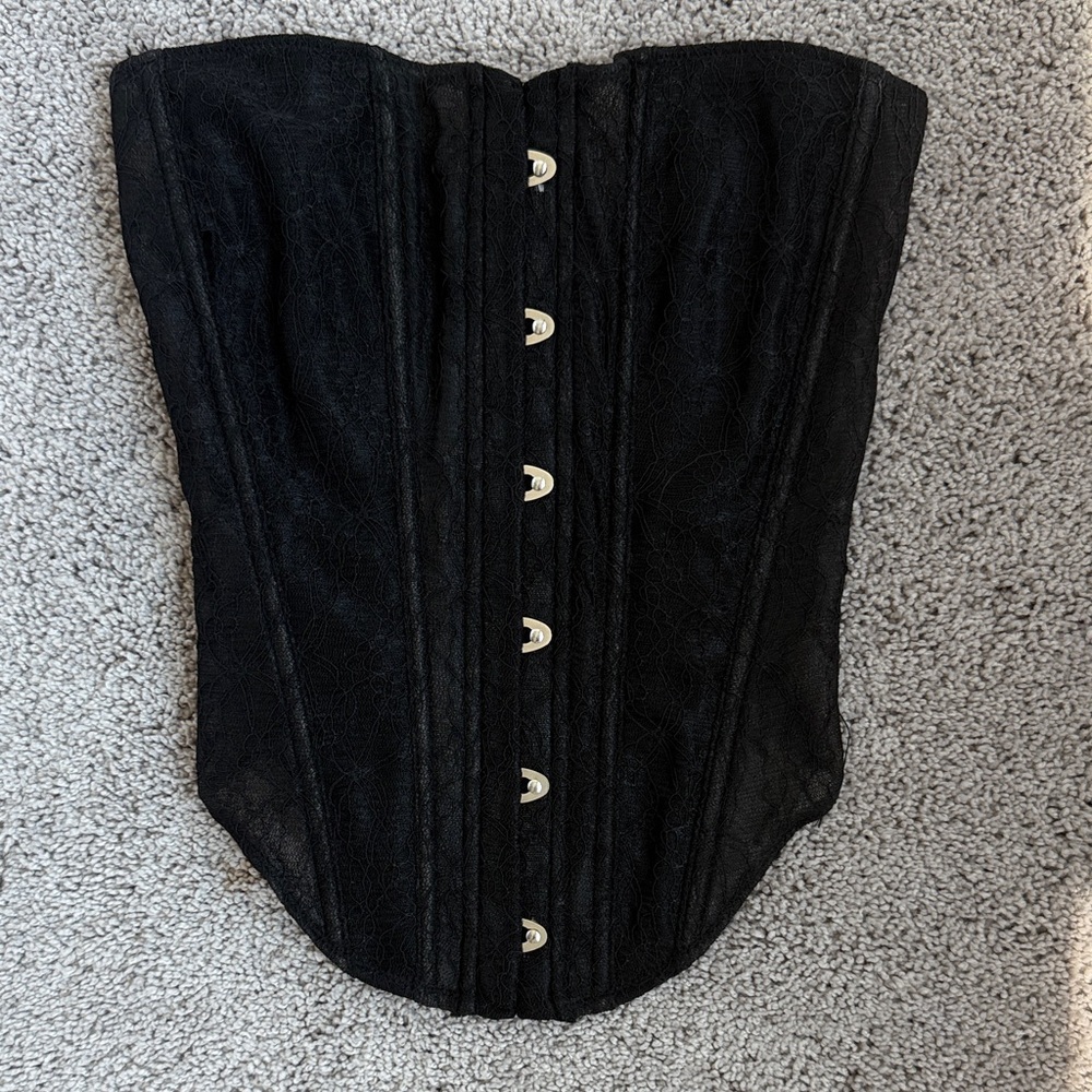White Fox Boutique Black Corset Top
